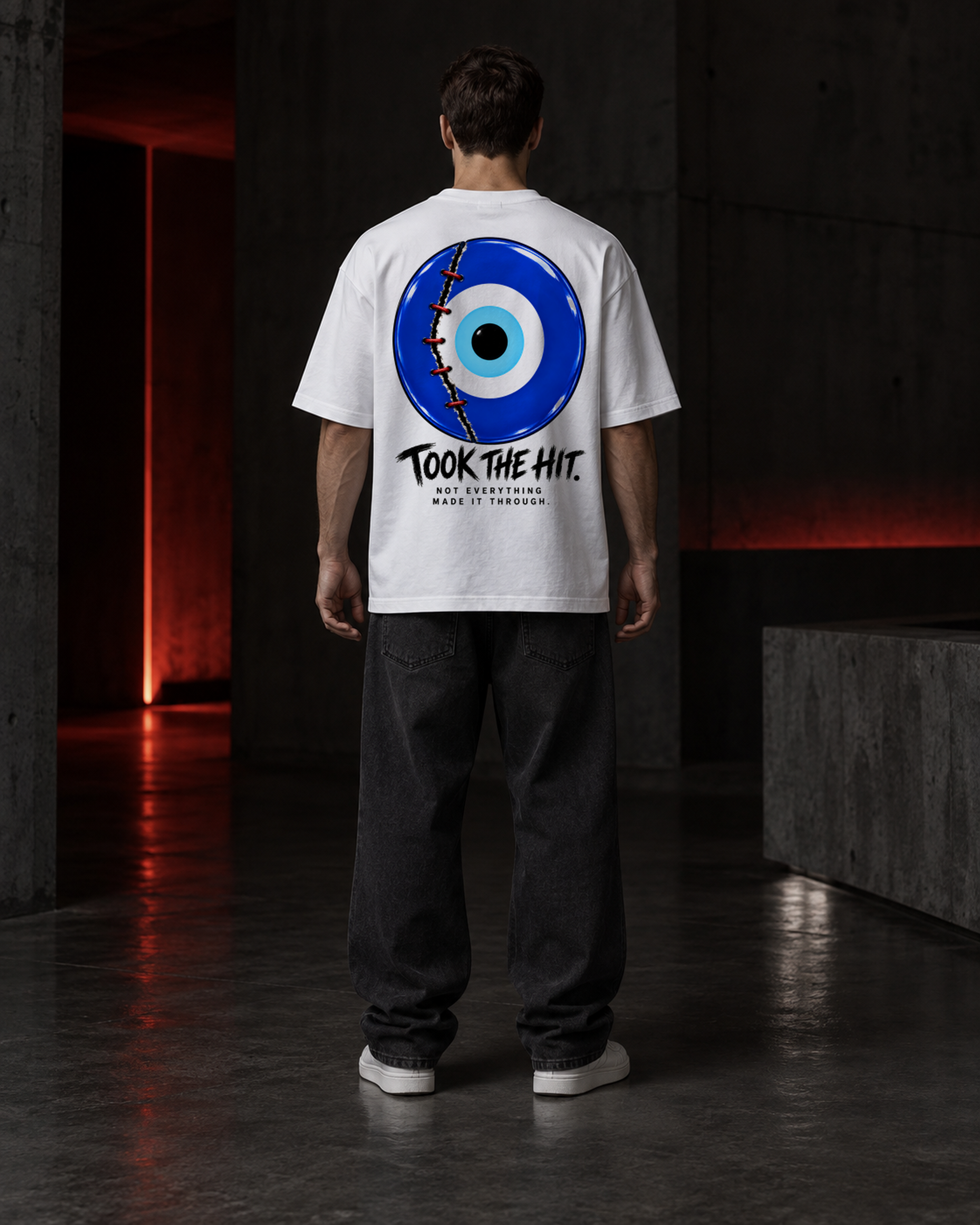 Nazar white back-print graphic T-shirt lifestyle photograph